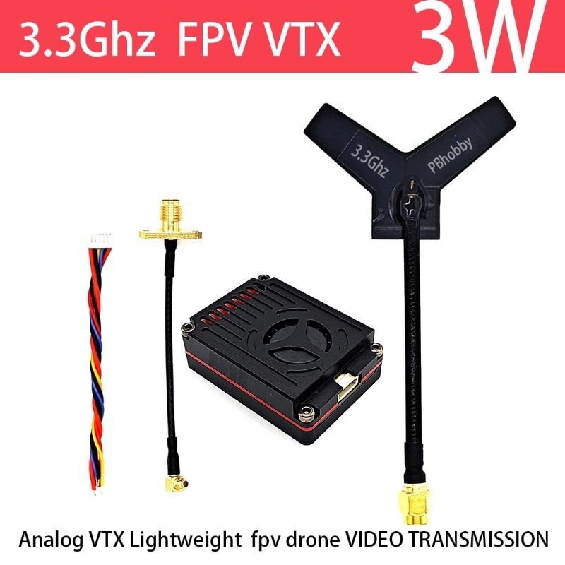 3.3GHz FPV VTX/VRX  3W Analog  - Drone Transmitter 评论和价格