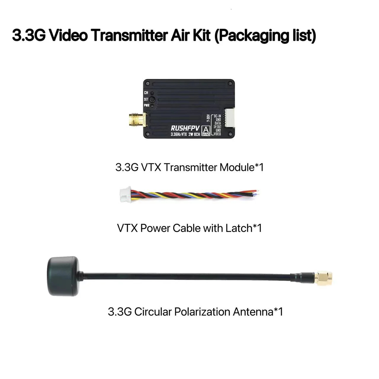 RUSHFPV 3.3G 2W VTX Transmitte - Drone Receiver 评论和价格