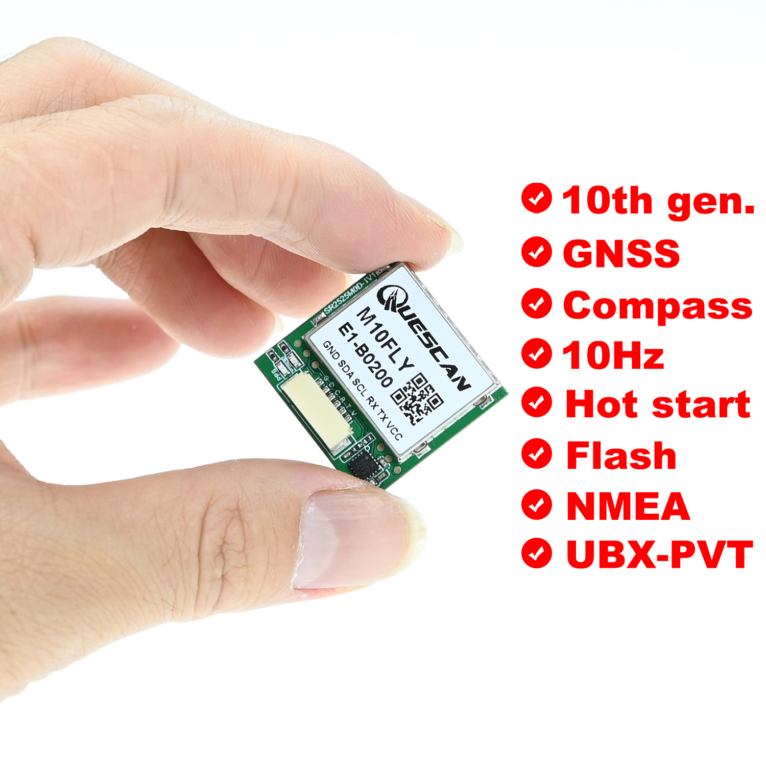 Quescan 25mm*25mm M10FLY 10Hz  - Drone Gps Module 评论和价格