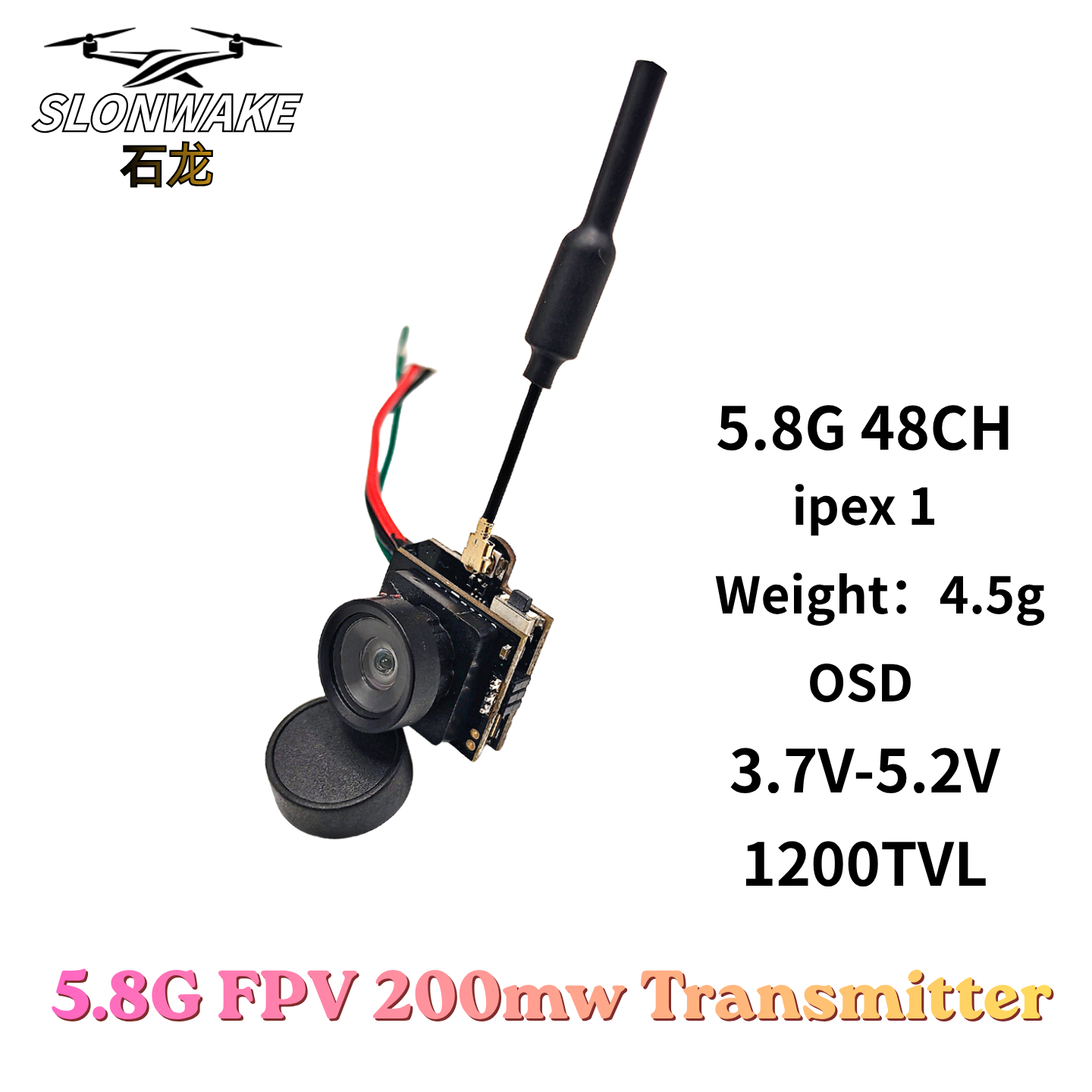 Slonwake 5.8G 48CH 200mW FPV D - Drone Frame 评论和价格