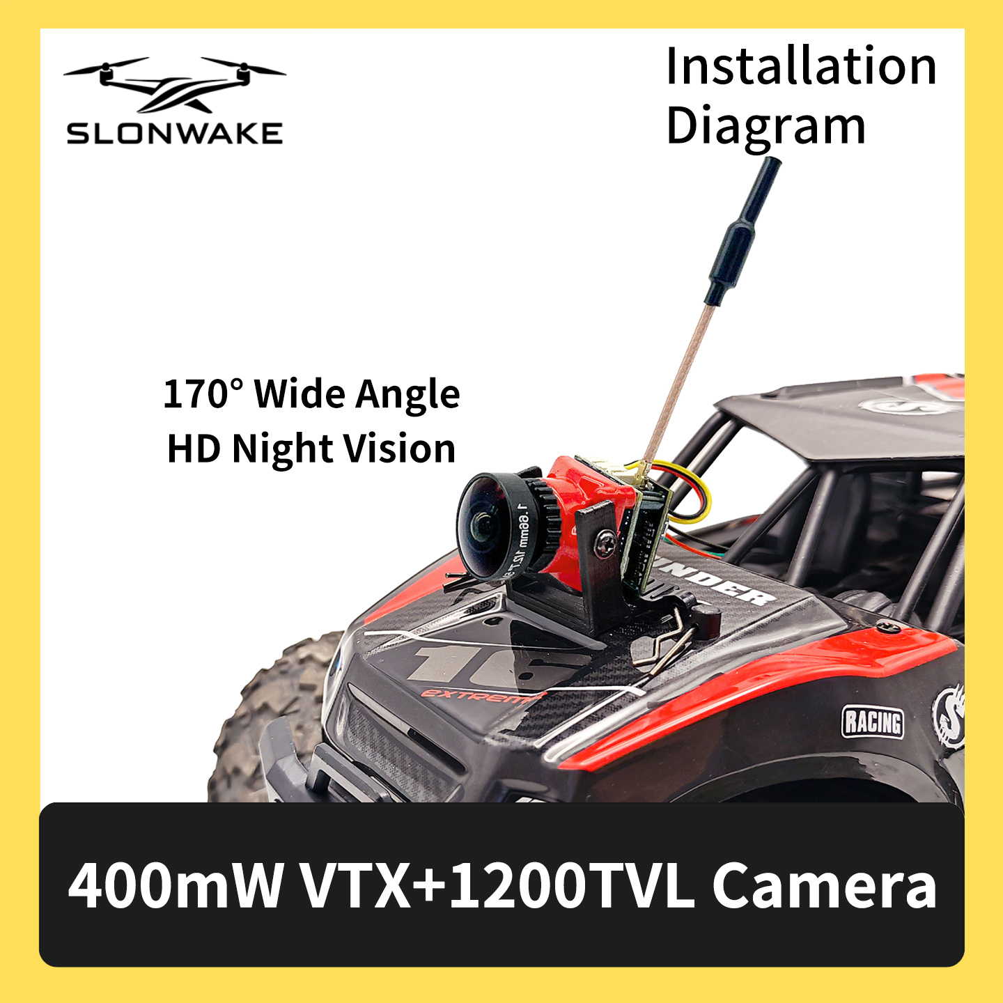 SLONWAKE 5.8G 48CH FPV 400mw V - Drone Frame 评论和价格